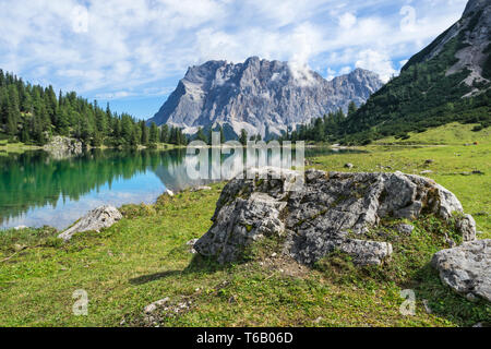 Auf der Zugspitze, dem höchsten Berg in Deutschland Stockfoto