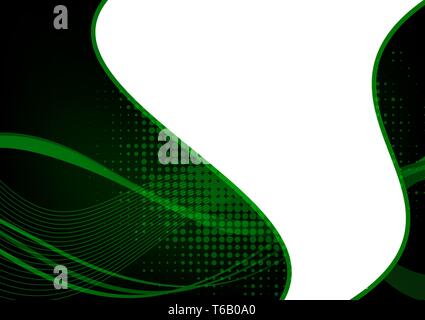 Grüne und schwarze abstrakte Welle abstrakt Hintergrund mit kopieren. Vector Illustration Stock Vektor