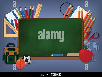 Zurück zu Schule Banner Hintergrund Vector Illustration Stock Vektor