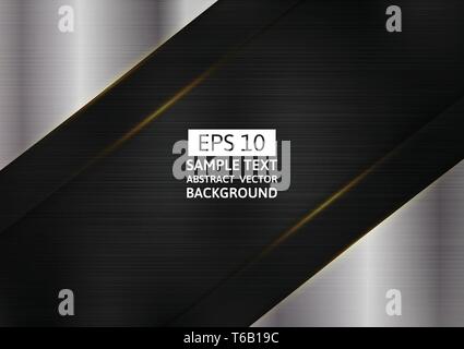 Metallic Silber mit schwarzen geometrischen abstrakten Hintergrund modernes Design, Vektor, Abbildung Stock Vektor