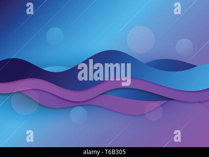 Bunte Flüssigkeit und geometrischen abstrakten Hintergrund. Fluid gradient Formen Zusammensetzung futuristisches Design Stock Vektor