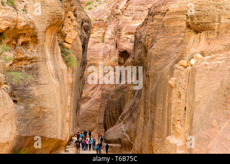 Al-Siq ist der Haupteingang Canyon zu Petra, Jordanien Stockfoto