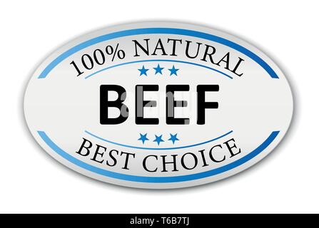 Natürliche Rindfleisch Emblem Label Logo Design Inspiration Stock Vektor