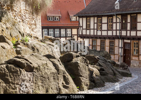 UNESCO-Weltkulturerbe Stadt Quedlinburg, Harz, Sachsen-Anhalt, Deutschland Stockfoto