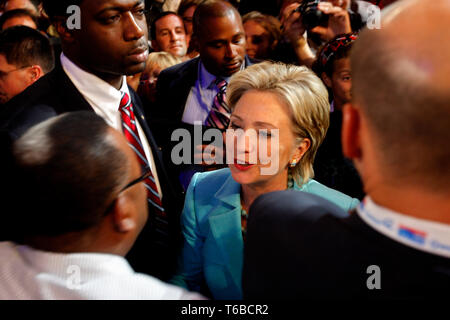 Der DNC-Convention in Denver wird Obama ihre Kandidaten. New Yorker Senatorin Hillary Clinton plädieren die namentliche durch Zuruf entschieden zu haben. Stockfoto