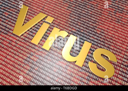 Digital Virus. 3D-Hintergrund gerendert. Stockfoto