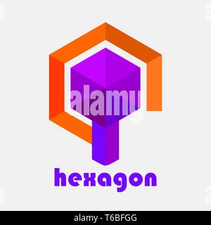 Logo Vektor segi enam Stock Vektor