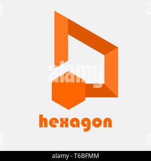 Logo Vektor segi enam Stock Vektor