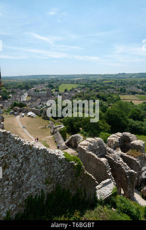 Teil des Turms der Corfe Castle, Chippenham, Wiltshire, England, Großbritannien Stockfoto