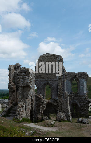 Ruinen der Corfe Castle, Chippenham, Wiltshire, England, Großbritannien Stockfoto