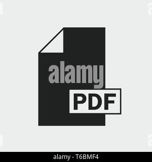 Portable Document Format, PDF-format Symbol auf grauem Hintergrund. Stock Vektor