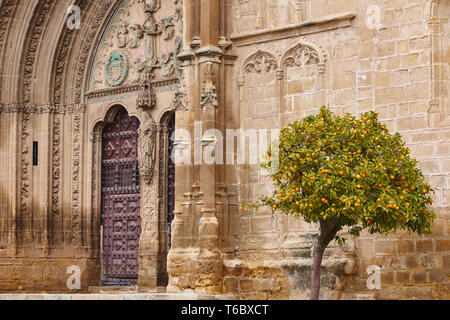 Gotisches Tor Bogen, den die Kirche San Pablo in Ubeda. Spanien Stockfoto