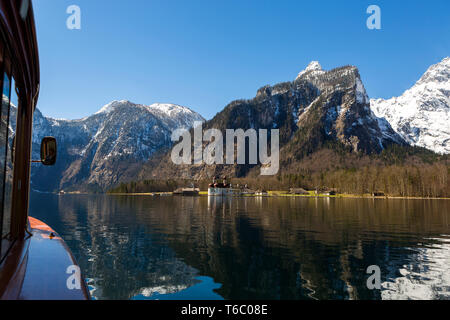 Berühmten See Königssee in Bayern, Deutschland im Frühjahr Stockfoto