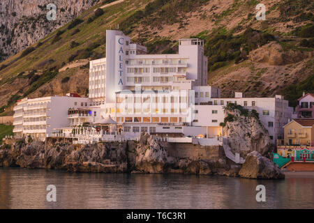 Gibraltar, Catalan Bay, die Caleta Hotel Stockfoto