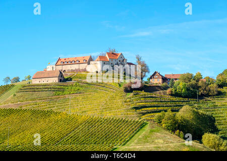 Schloss Staufenberg, Durbach Schloss von Weinbergen, Baden-Württemberg, Deutschland umgeben Stockfoto