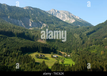 Österreich, Niederösterreich, Ötscherland, Blick von der Panoramastrasse (puchenstuben - trübenbach) zum Ötscher Stockfoto