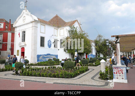 Historische Darstellung der Belagerung von Lissabon 1147 Gedenkveranstaltung zur blauen Kacheln azulejos in Alfama Lisboa Portugal KATHY DEWITT Stockfoto