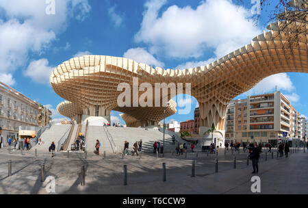 Le Setas de Sevilla stellt die eindrucksvollsten zeitgenössische Architektur arbeiten in der Stadt Stockfoto