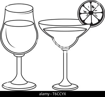 Alkoholische Getränke Getränke Cartoon Stock Vektor