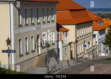 Schöne historische Dorf Ballenstedt, Harz, Sachsen-Anhalt, zentrale deutsche Mittelgebirge Stockfoto