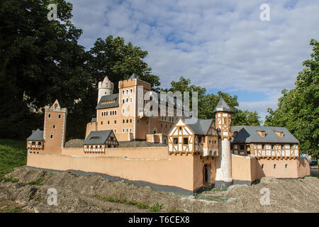 Schöne historische Dorf Ballenstedt, Harz, Sachsen-Anhalt, zentrale deutsche Mittelgebirge Stockfoto