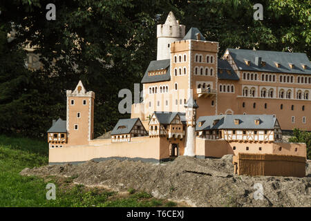 Schöne historische Dorf Ballenstedt, Harz, Sachsen-Anhalt, zentrale deutsche Mittelgebirge Stockfoto