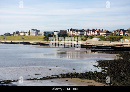 Anzeigen von dovercourt Strand Stockfoto