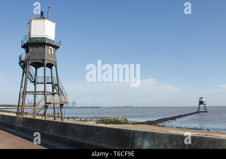 Dovercourt Leuchttürme an einem sonnigen Tag Stockfoto