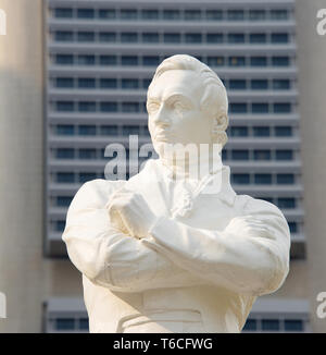 Tomas Stamford Raffles Statue, Singapur Stockfoto