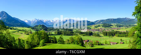 Typische Natur im oberen Allgäu Berge in der Nähe von Fischen Stockfoto