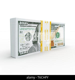 3D-Rendering ein Pack von US-Dollar Stockfoto