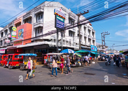 Ranong Road, vor der zentralen Markt, Altstadt, Phuket Town, Thailand Stockfoto