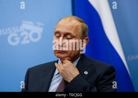 09/06/2013 Saint Petersburg, Russland Wladimir Putin während der G20-Gipfel Stockfoto