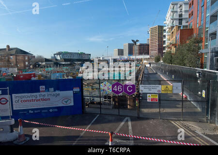 Nine Elms Northern Line Extension Wandsworth Road im Süden Londons. 18/12/2017 Stockfoto