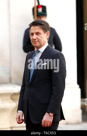 Italien, Rom, 24. April 2019: Italienische premier Giuseppe Conte im Hinterhof des Palazzo Chigi, Hauptsitz der Regierung Foto Remo Casilli/Sintes Stockfoto