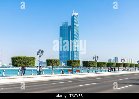 Die Strandpromenade in Abu Dhabi, VAE Stockfoto