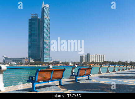 Die Strandpromenade in Abu Dhabi, VAE Stockfoto