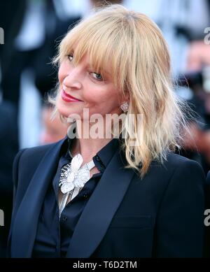 CANNES, Frankreich - 27. MAI 2017: Uma Thurman besucht die" auf einer wahren Geschichte" Screening basiert auf den 70. Filmfestspielen von Cannes (Foto: Mickael Chavet) Stockfoto