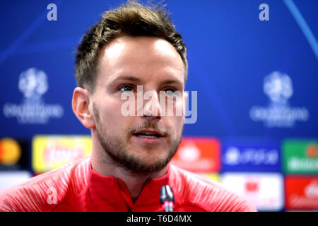 Barcelonas Ivan Rakitic während der Pressekonferenz in der Ciutat Esportiva Joan Gamper Training Ground, Barcelona. Stockfoto