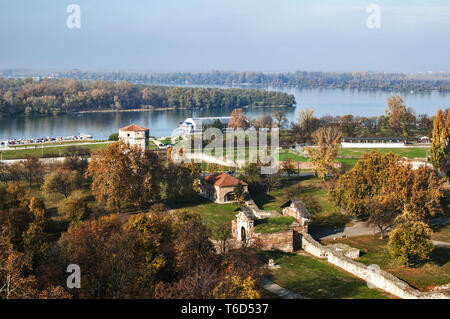 Blick von der alten Festung von Belgrad auf die Donau Stockfoto