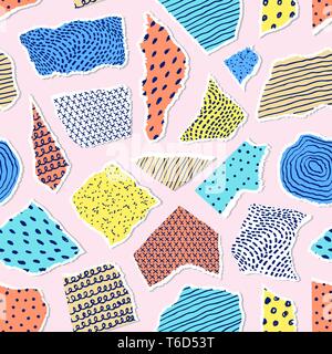 Muster mit Stücken von Papier Stock Vektor