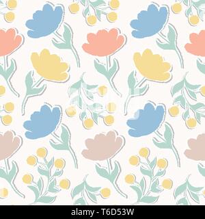 Muster mit Papier Tulpen Stock Vektor