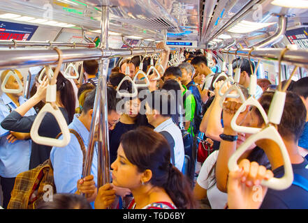 Singapore u-bahn rush hour Stockfoto