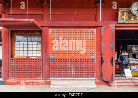 Tokio, Japan - Februar 8, 2019: Nicht identifizierte Personen am Kiyomizu Kannon Tempel in Ueno Park. Stockfoto