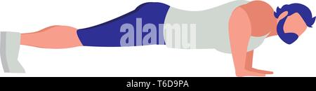 Starke athletischen Mann tun Push-ups Vector Illustration Design Stock Vektor