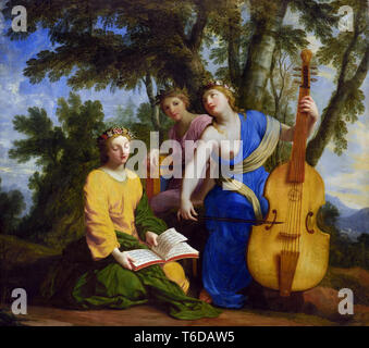 Die melpomene, Erato und Polymnia Muse Musen, von Eustache Le Sueur (1616-1655), Frankreich, Französisch. Stockfoto