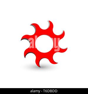 Zahnradsymbol. Zahnrad auf einem weißen Hintergrund. Stock Vektor
