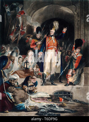 General Sir David Baird entdecken den Körper von Tipu Sultan nach erstürmung Seringapatam am 4. Mai 1799, Gemälde von David Wilkie, gestochen von John Burnett, 1843 Stockfoto