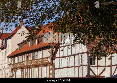 UNESCO-Weltkulturerbe Stadt Quedlinburg, Harz, Sachsen-Anhalt, Deutschland Stockfoto