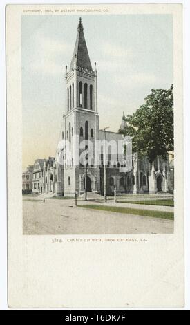 Detroit Publishing Company Ansichtskarte Reproduktion der Christus Kirche in New Orleans, Louisiana, 1903. Von der New York Public Library. () Stockfoto